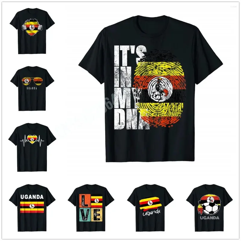 Men's T Shirts More Design It's In My DNA Uganda Gift Ugandan Flag T-Shirt For Men Women Shirt Tops Cotton Tees