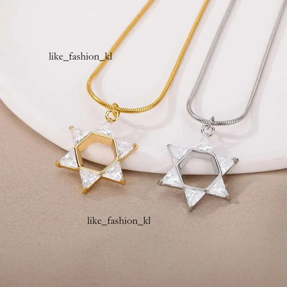 Designer-Mode-Mogan David Star Anhänger Halsketten für Frauen Männer Israel jüdische 14K Goldkette Star von David Hochqualität Halskette Schmuck Geschenk 834