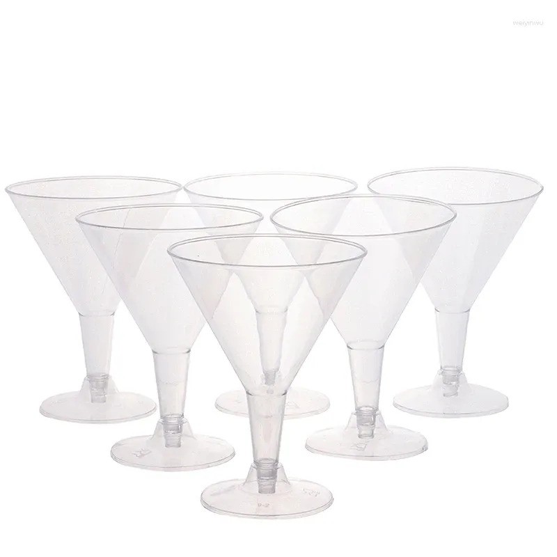 Vinglas 6 st 200 ml klar plast martini engång whisky koppar cocktail för festbarer