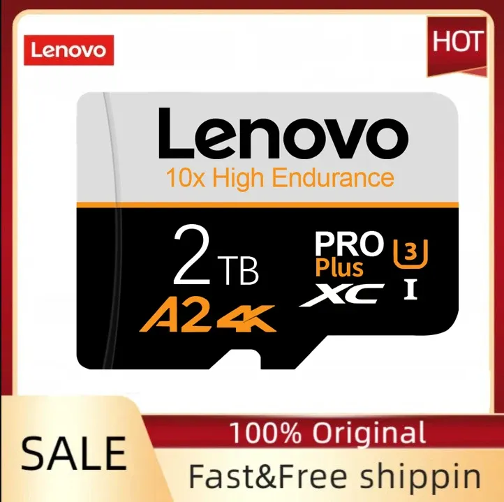 Kort Lenovo 2TB Memory Card 1TB Micro TF SD Card Class10 SD/TF Flash Card 64/128/256/512GB A2 MINI SD Card för Nintendo Switch PS4