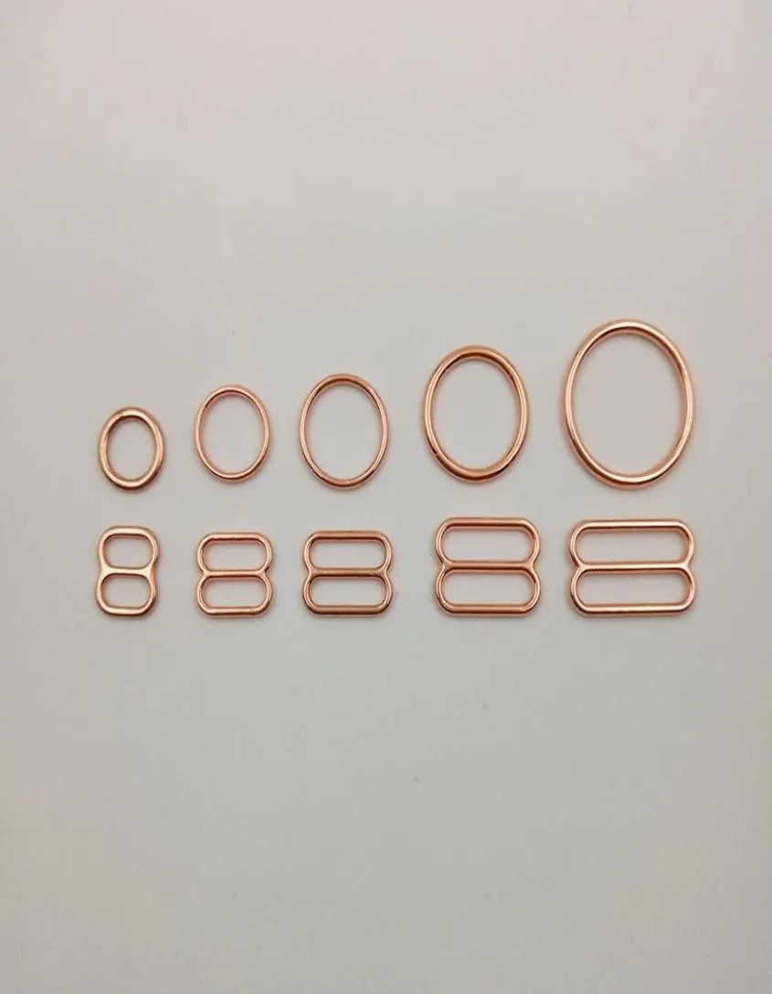 Sewing notions bra rings and sliders strap adjustment buckle in rose gold5579493