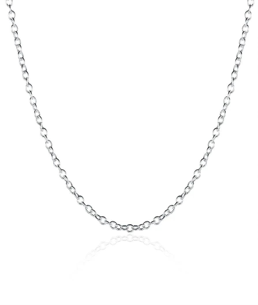 925 Halsband Silverkedja Fashion Jewelry Sterling Silver EP Link Chain 1mm Rolo 16 24 Inch7758484