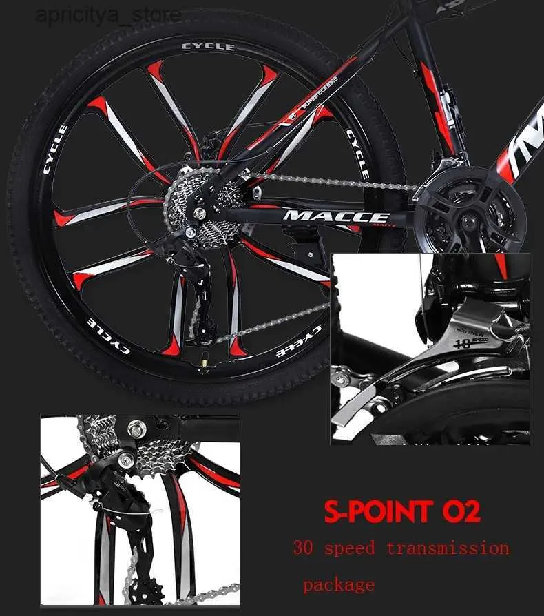 2024 Outdoor Cycling Mountain Bike 26 Inch Steel Frame 21 Speed
