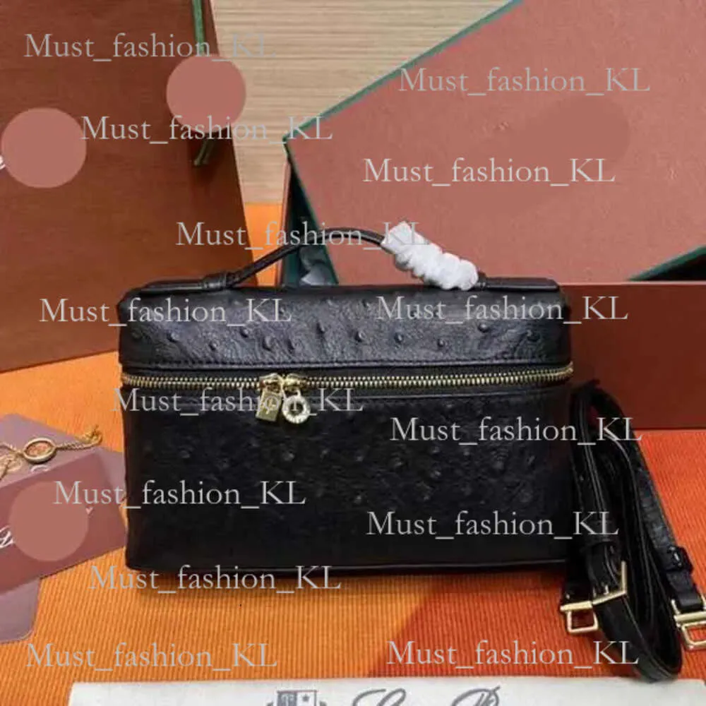 Diseñador NUEVO Mujer Mujer Mujer LP LP LP Almuerzo Loro Box Bag Bag Bag Canvas Ostrich Stranded Loro Piano Shoe Bag Bag Mackpack 48