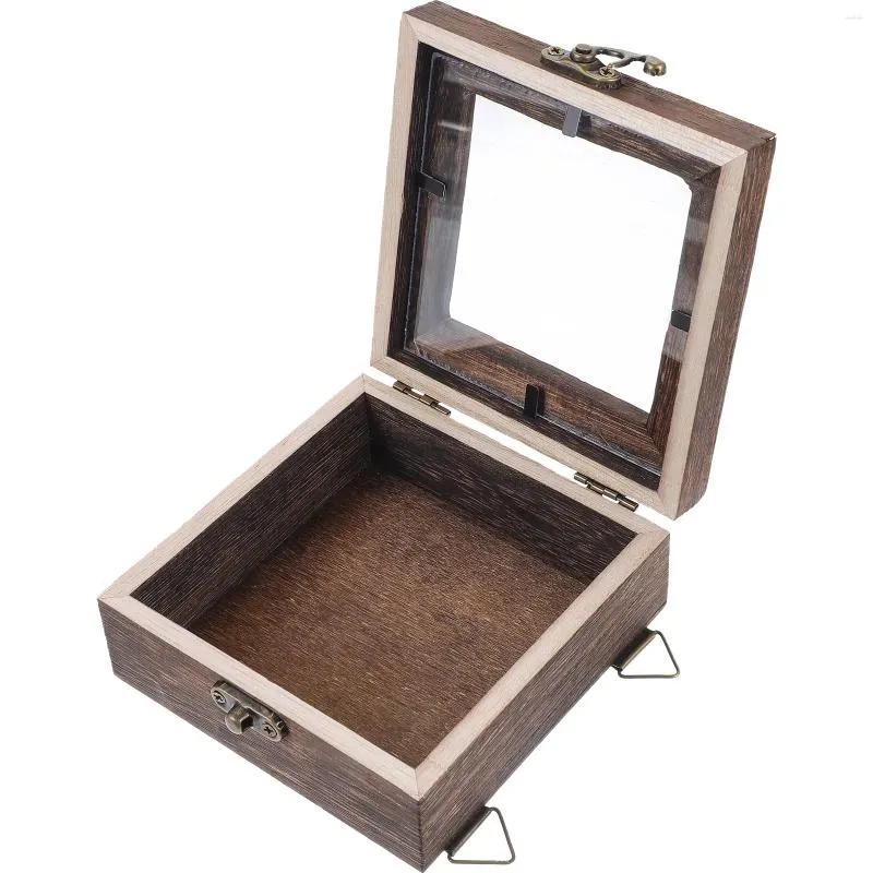 Frames Vintage Specimen Box PO Frame Insect Display Case Glass voor geperste bloemen Schaduwboxen houten gedroogd