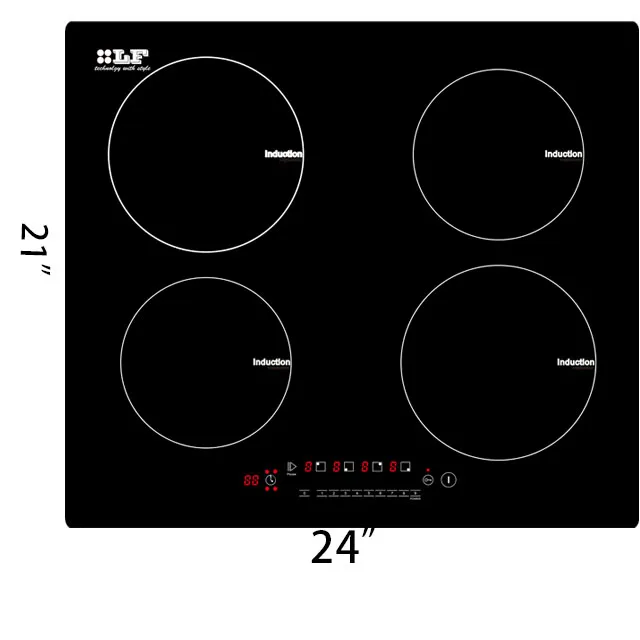 Produtos de cozinha Únicos queimadores múltiplos indução de fogão de cozinha de cozinha de cerâmica de aço inoxidável 4000w ignição eletrônica 220