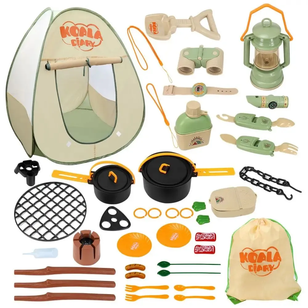 Ensemble de camping pour enfants avec tente de jeu 40pcs Jouet extérieur avec lanterne à huile léger Lantern Camping joue de 3 ans jouet extérieur intérieur 240415