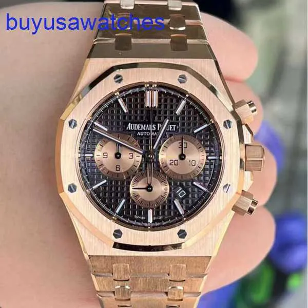 AP Pilot Wrist zegarek Epicka Royal Oak Series 26331or Rose Gold Coffee Dial Mens Fashion Business Sports Chronograph Mechanical Watch