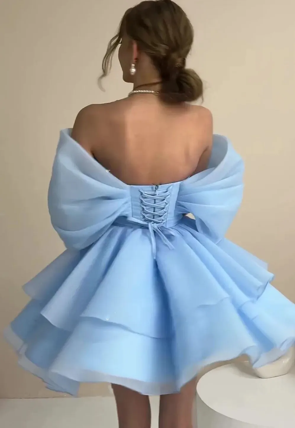 short prom dresses 2025 2026 Red Mermaid Mermaid V Neck Lace Homecoming Dresses Red / US8 Alyce Paris 61851 Barbie Pink 6 Spring 2025 Off-Shoulder Light Blue short Blue