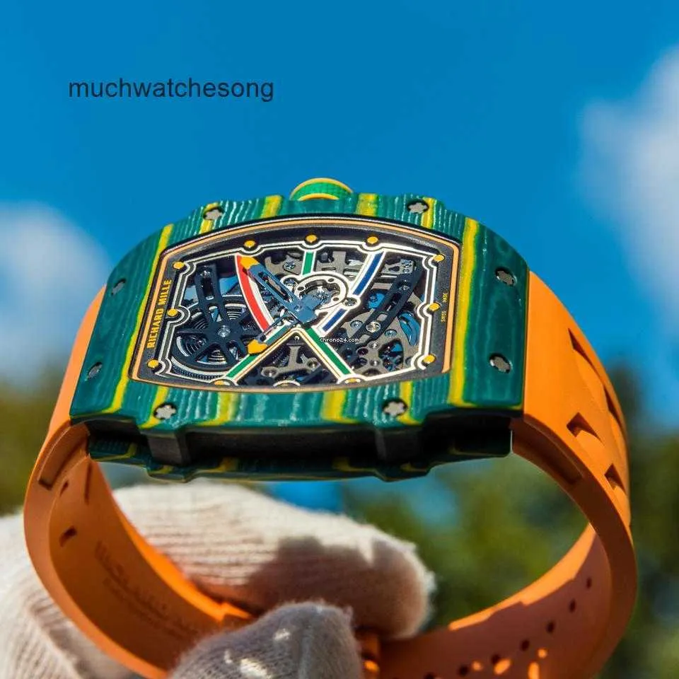 Luxury Mens Watches Richardmills Automatic Chronograph Wrist Swiss Technology Mens Series RM 6702 Watch NTPT Ultra Thin Full Hollow Automatic Mechanic