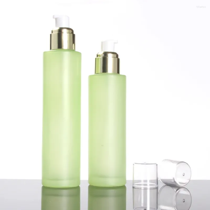 Förvaringsflaskor Grön frostad glas serumpump flaska 30 ml spray/lotion
