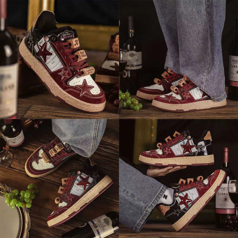 Sneakers Kaalixto National Tide Brand 2024 Autunno inverno Autunno New Maillard Red Wine Scarpe Coppia più Veet Spesso Spesso Scateboard Aprile Scarpe a basso tacco 57