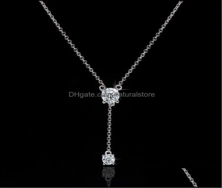 Pendant Necklaces Pendants Jewelry Ll Romantic Long Lab Diamond Real 925 Sterling Sier Party Wedding Ch 4T9618851