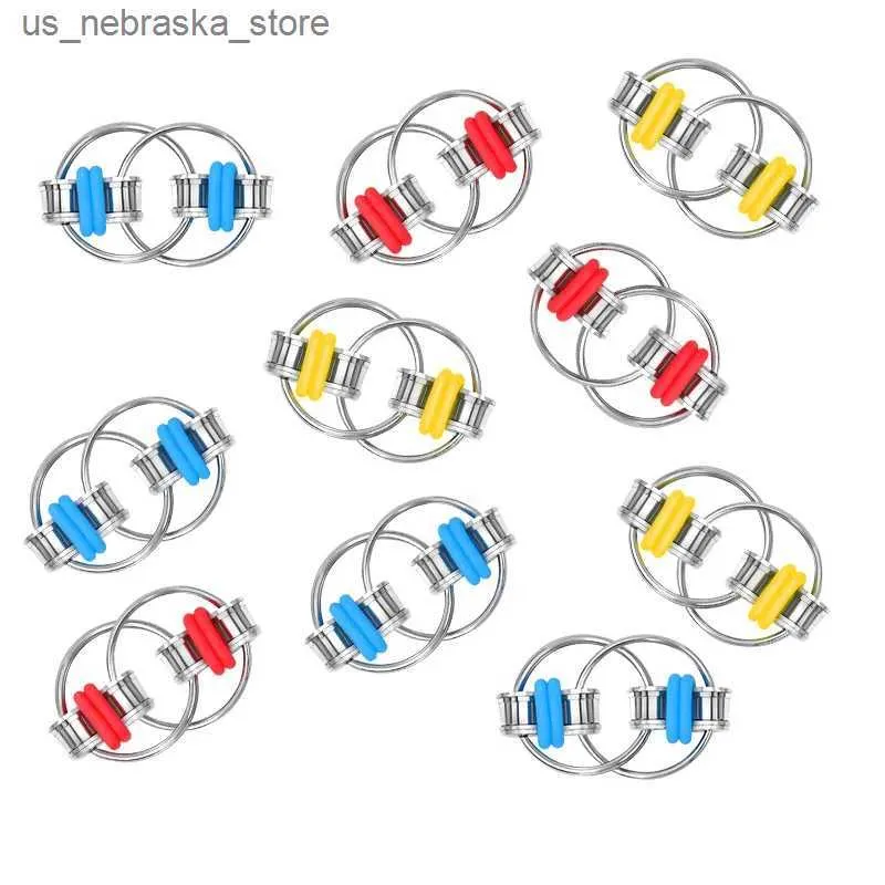 Gambi di novità Pressione Riducimento della catena della catena GETTURA Resistenza allo stress Resistente Resistente Ricevo del Rotatore Fidget Autismo Autismo Flip sulla resistenza allo stress di ansia Q240418