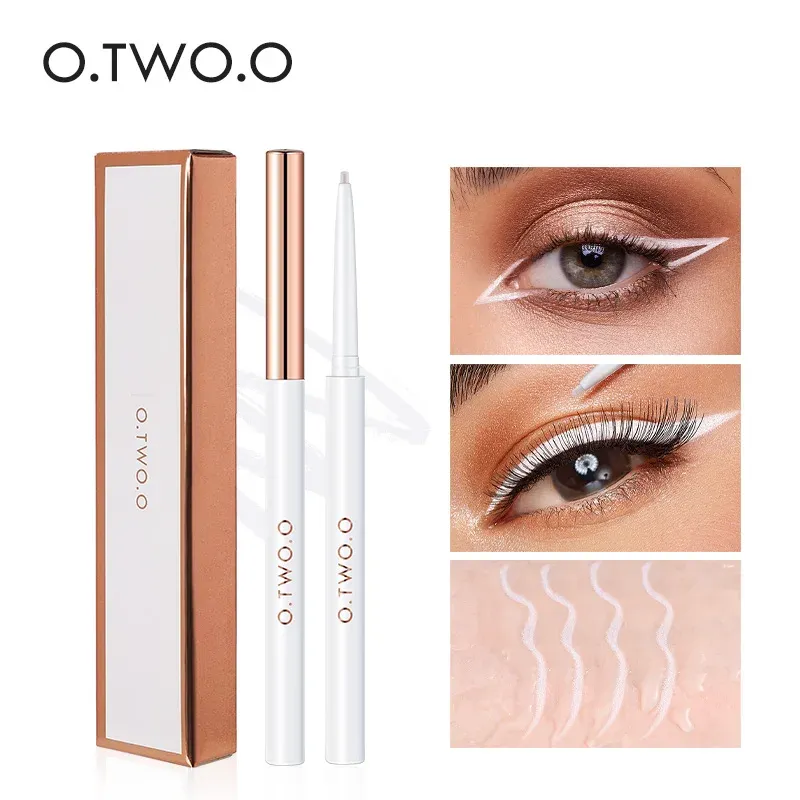 Eyeliner O.TWO.O Eyeliner Gel Pencil Eye Liner Pen 4 Colors 1.0MM Ultrafine Smooth Waterproof White Brown Eyeliner Pen Makeup for Eyes