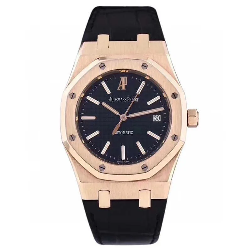 Designer Watch Luxury Automatic Mechanical Watches Series15300 Automatic Mens 18KROSE Gold Gauge Diamètre39 mm Octogonal Apparence Mouvement de conception Wrist