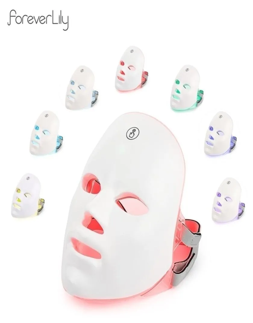 Dispositivos de cuidado facial Cargo USB 7Colors Mask LED Terapia Pon Terapia Rejuvenecimiento anti acné Desmontaje de arrugas Máscara de cuidado de la piel Piel de piel 6152642