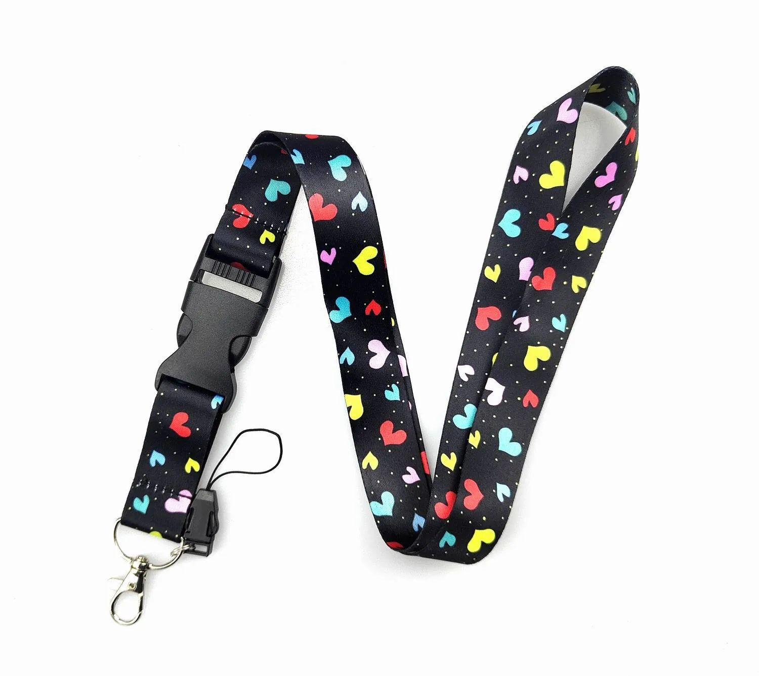 Fashion cadeaus geschilderde harten schilderen kunst sleutelhanger lanyard nek band voor telefoonaccessoires sleutels id card creatieve lanyards