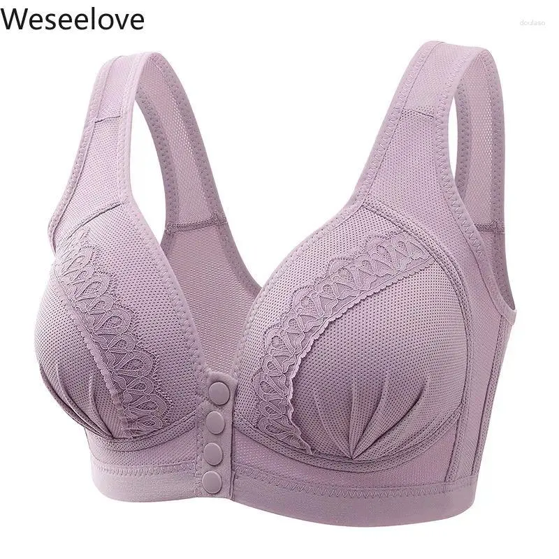 Bras sexy Frontschließe BH Frauen, die drahtlos für Push -up -Dessous Plus Size Brassiere kein Stahlring befestigen