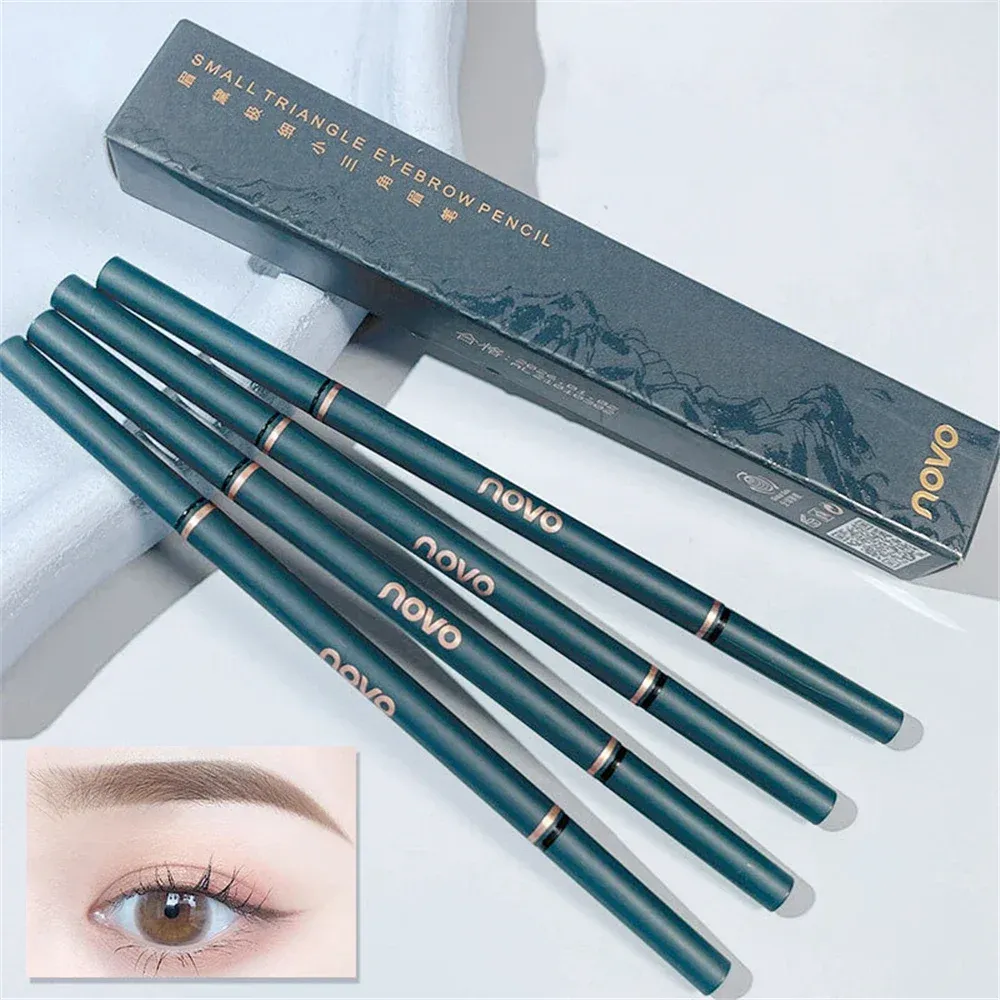 Versterkers novo kleur dubbele wenkbrauw potlood met borstel waterdicht blijvend extreem slanke schets oog wenkbrauw tattoo pen oog make -up cosmetisch