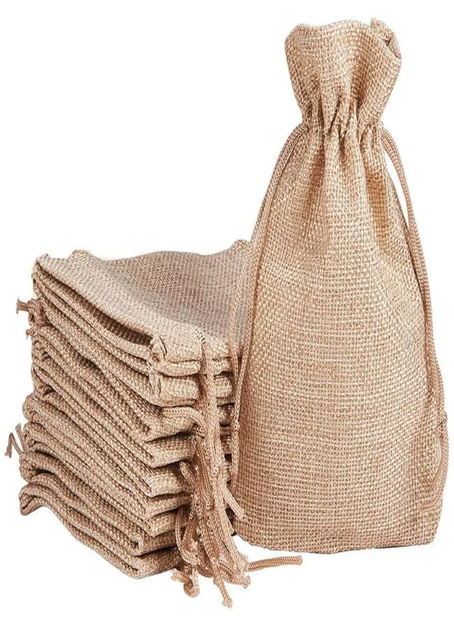 7x9cm 9x12cm 10x15cm 13x18cm originalfärg mini påse jute påse linne hamp smycken presentpåse dragstring påsar för bröllop favorit 3273785