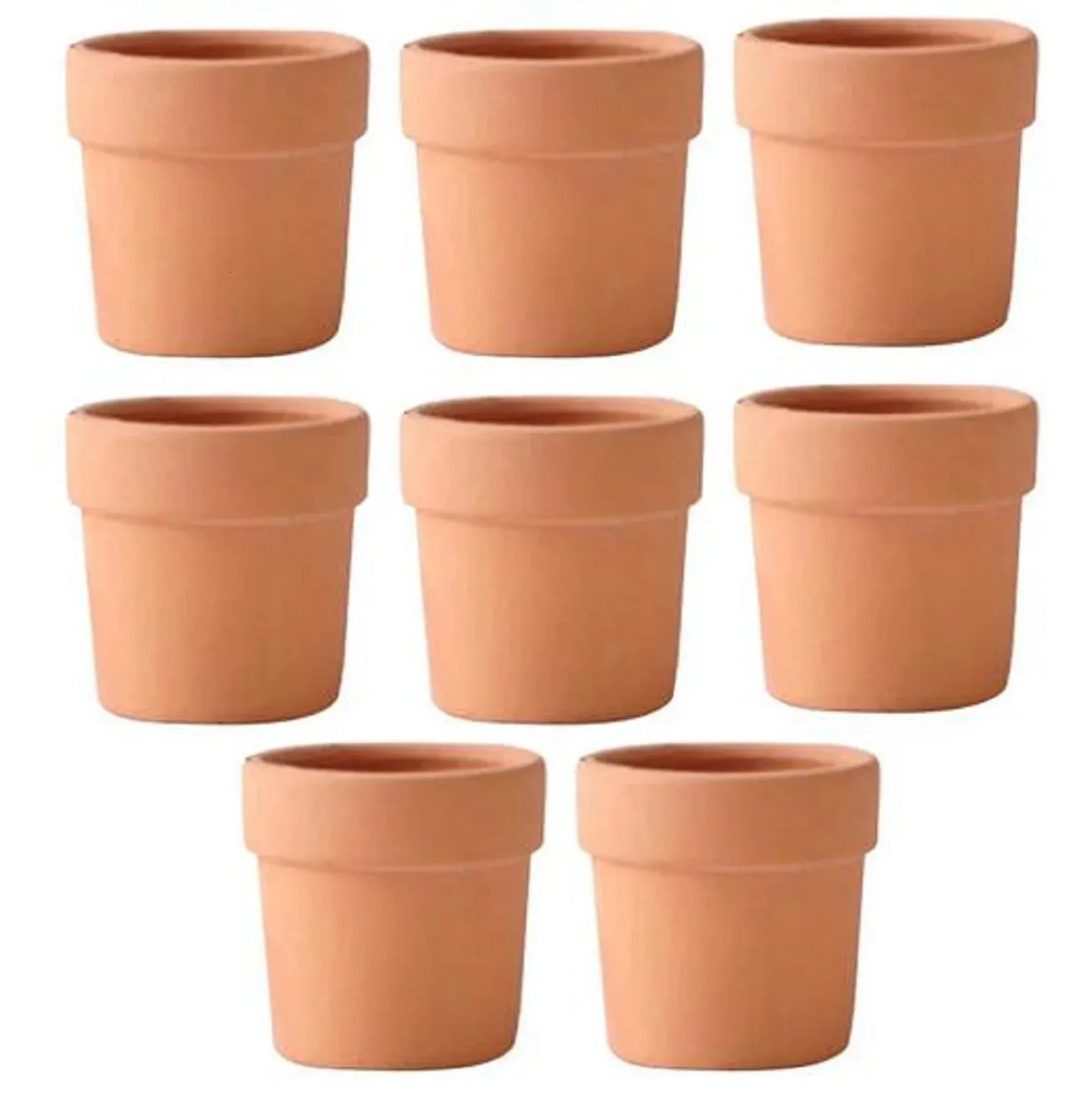 4 PCS MINI BASIN TERRACOTTA POTS POTTERES DESCESSAUX PLANTER BALCON EXTÉRIEUR CLAGE 240410