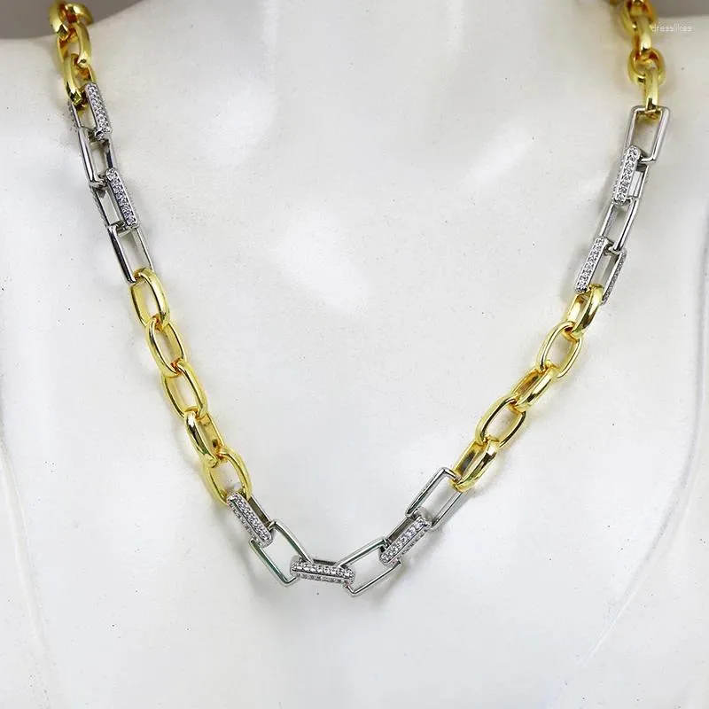 Kedjor 3 stycken Retro Metallic Geometric Halsband Zircon Splice Classic Jewelry Gift Choker 53029