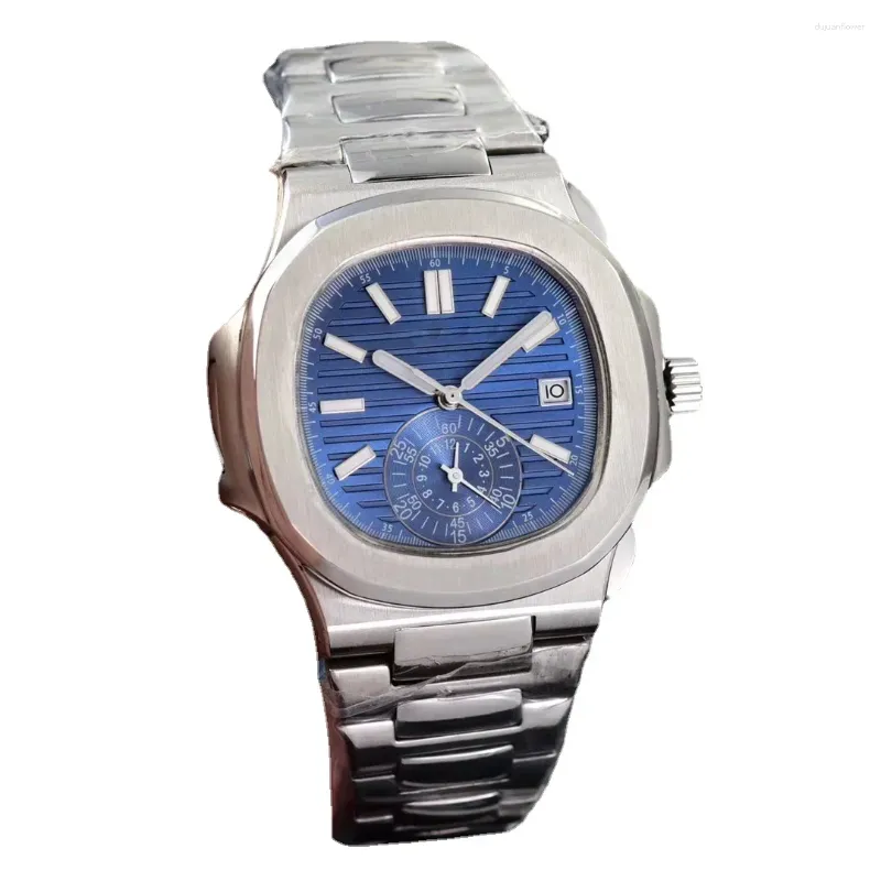 Orologi da polso da uomo lussuoso orologio automatico meccanico Dual Time Fase Blara Blu Blue Masculino