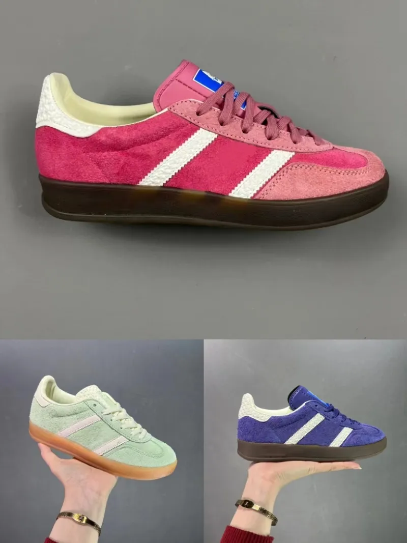 2024 Originals Gazel Strawberry Green Footwear Branco Marinha Blue Running Sapatos Mulher Moman Sports Low Sneakers EUR 36-45