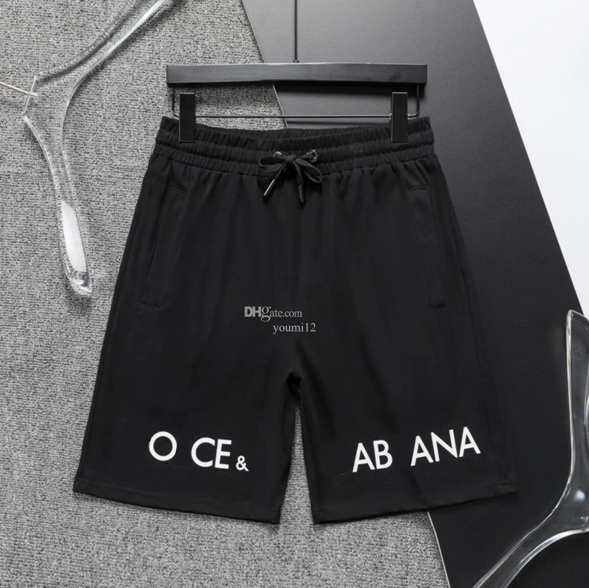 Men s Cotton Designer Shorts Casual Sportswear Running Jogging Shorts for Summer Lightweight Loose Fit Elastic Waist 2024 Fashion Black