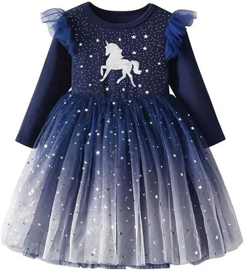 Girl Winter Dress per abiti da bambino per bambini abiti a maniche lunghe 2-8t