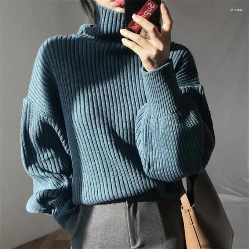 Kadın Sweaters Kadınlar Kalın Büyük Boy Binek Bayanlar Kış Sıcak Siyah Drulovers Örme Yüksek Boyun Kadın Üstleri için Büyük Boy Süvari