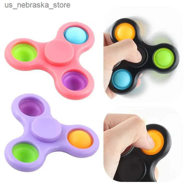 Giochi di novità Nuovi Fidget Giocattolo rotante Mani di punta Multi colore Reliefing a pressione top a pressione giocattoli per adulti Boys and Girls Toy Gifts Q240418