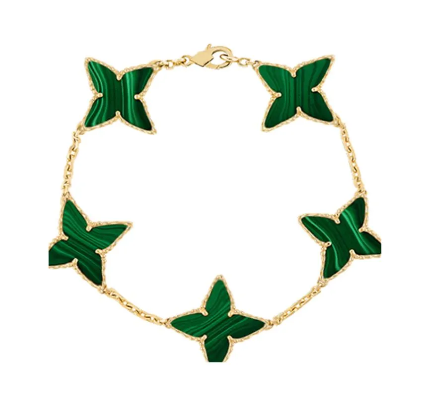 Bracelet Clover 18K Gold Chain Bracelet Designer Fomen Women Love V Diamonds Bracelet Mens Tennis en acier inoxydable à quatre feuilles Fleur B7661690