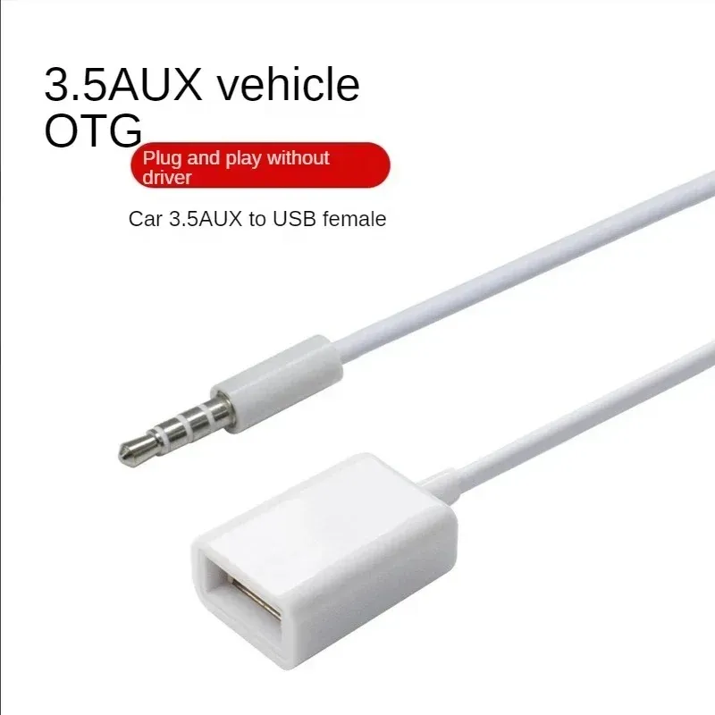 2024 15cm 3,5mm 2.0 Kordon Çizgisi Audio Aux Jack Erkek To USB Otomatik Araç Aksesuarları Tip Bir dişi OTG Dönüştürücü Adaptör Kablo Kablosu Araba Ses için