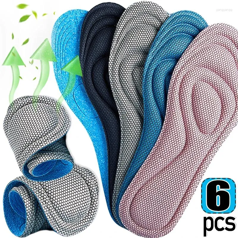 Women Socks 2/6pcs Nano Memory Foam Orthopedic Insoles For Shoes Antibacterial Deodorization Sweat Absorption Insert Sport Running Pad
