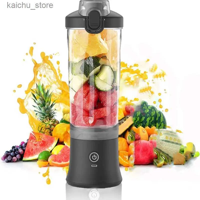 Juicers Nuovo miscelatore portatile 600 ml di succo elettrico Mixer 4000MAH USB USB Smoothie Mini Mixer Mis Mixer Personal Juice Machine Colore Y240418