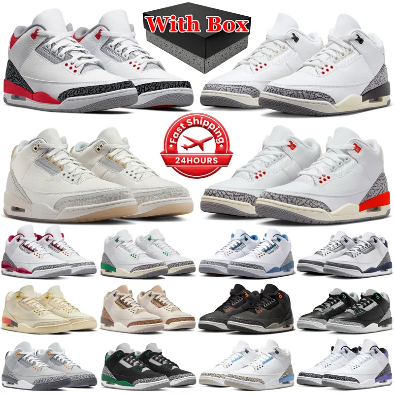 3 Scarpe da pallacanestro retrò Uomo Donna 3s Fire Red Cardinal Dark Iris Napoletan Desert Elephant Lucky Green Muslin Scarpe da ginnastica da uomo Sneakers sportive