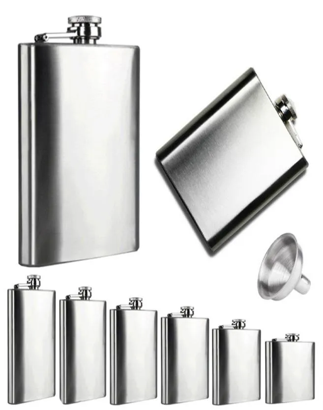 BOOM Fashion 6 Storlekar 4oz10oz rostfritt stålficka höftkolv retro whisky flask sprit skruvlock med tratt i vovotrade8385824