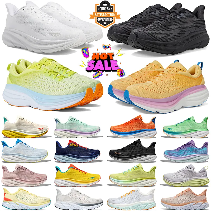 2024 One Clifton 9 8 One Bondi 8 Buty do biegania kobiety mężczyźni Czarna miedziana Cliftons 8 Szybowanie jogła piasek Bondy 8 Cyklamen Chalk Fiolet Sneaker Sports Women Mens Treners