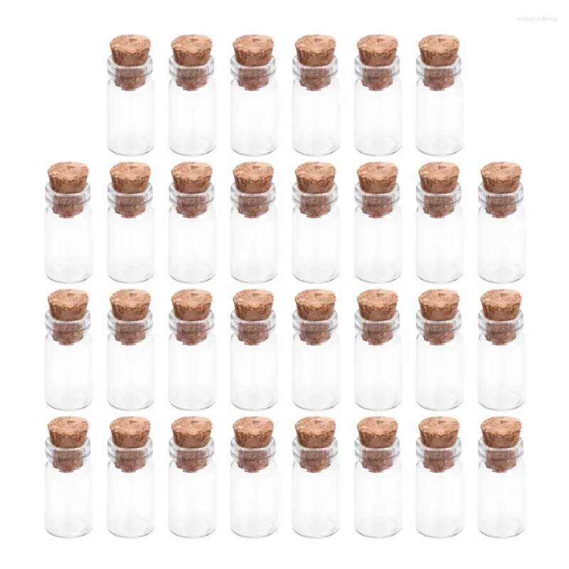 Vases 30 PCS souhaitant une bouteille en verre conteneur petit bouton de boute