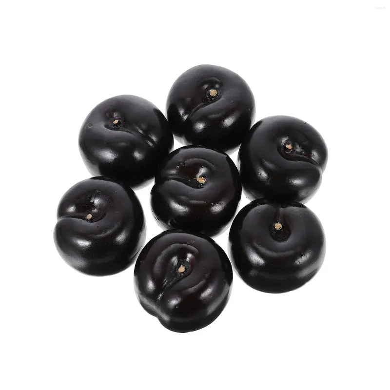 Party Decoration 8 Pcs Simulated Black Blin Fruit Po Props Simulation Plum Decorate High Density Foam Artificial Fake Fruits Desktop Model