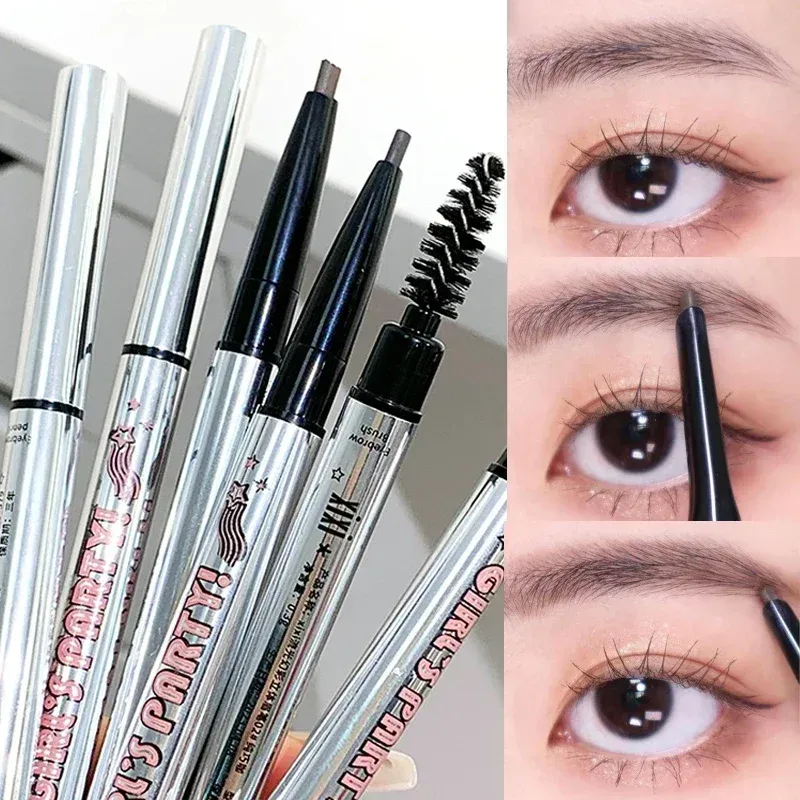 Amplaceurs Crayon à sourcils brun noir rotatif étanche ne dure pas de triangle en fleurs lisse mate double tête tatouage de tatouage