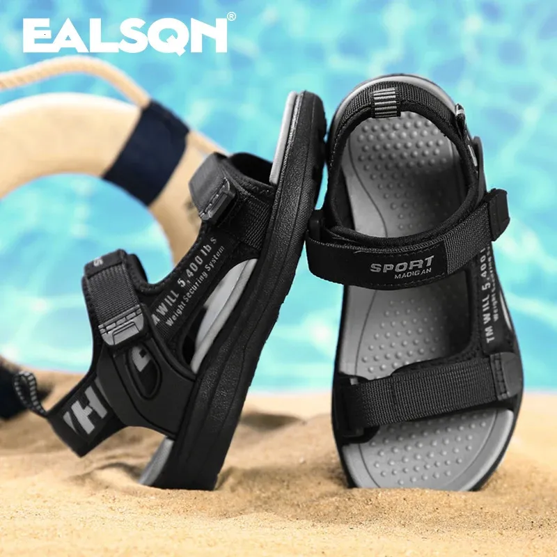 Nefes alabilen spor sandaletler için yazlar için gündelik plaj ayakkabısı rahat yumuşak taban çocukları moda kalmaz sanalias 240410