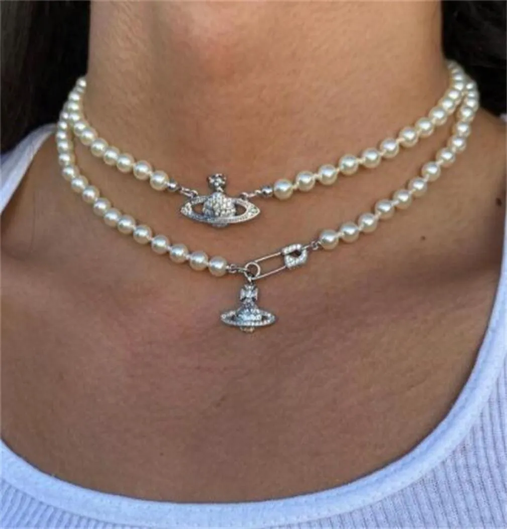 Naszyjnik perłowy Kobiety projektantki z koralikami wisiorek damskie Diamentowe szyjki