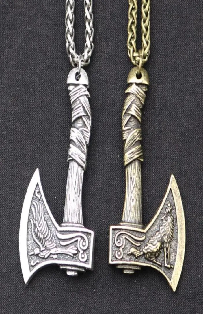 Naszyjniki wiszące Odin Norse Viking Wik i Raven Axulet Amulet Witchcraft Naszyjnik Wicca Pagan Slavic Perun dla mężczyzn Boys4901911