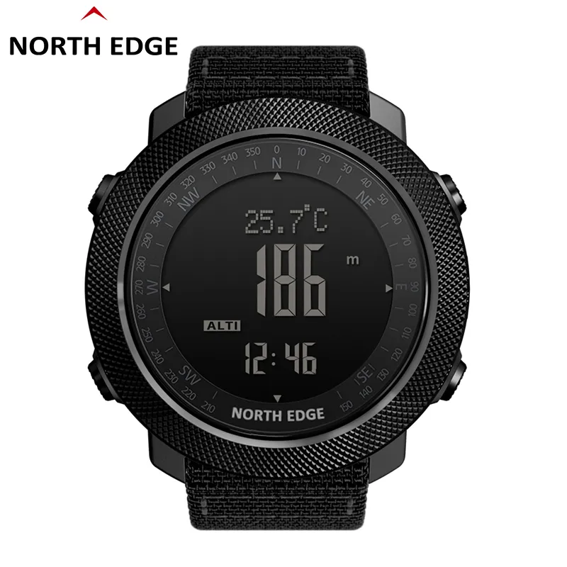 North Edge Smart Watch Affichage de la montre à faible batterie étanche du chronomètre Pression d'air hautement Compass Apache