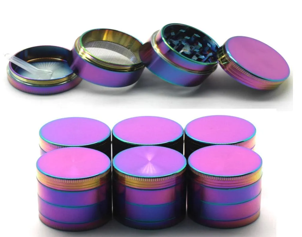 Rainbow Grinders Zinc Alloy Metal Smoking Grinder 40505563 mm de diamètre 4 pièces Herb Crushers Fast Ship3841665