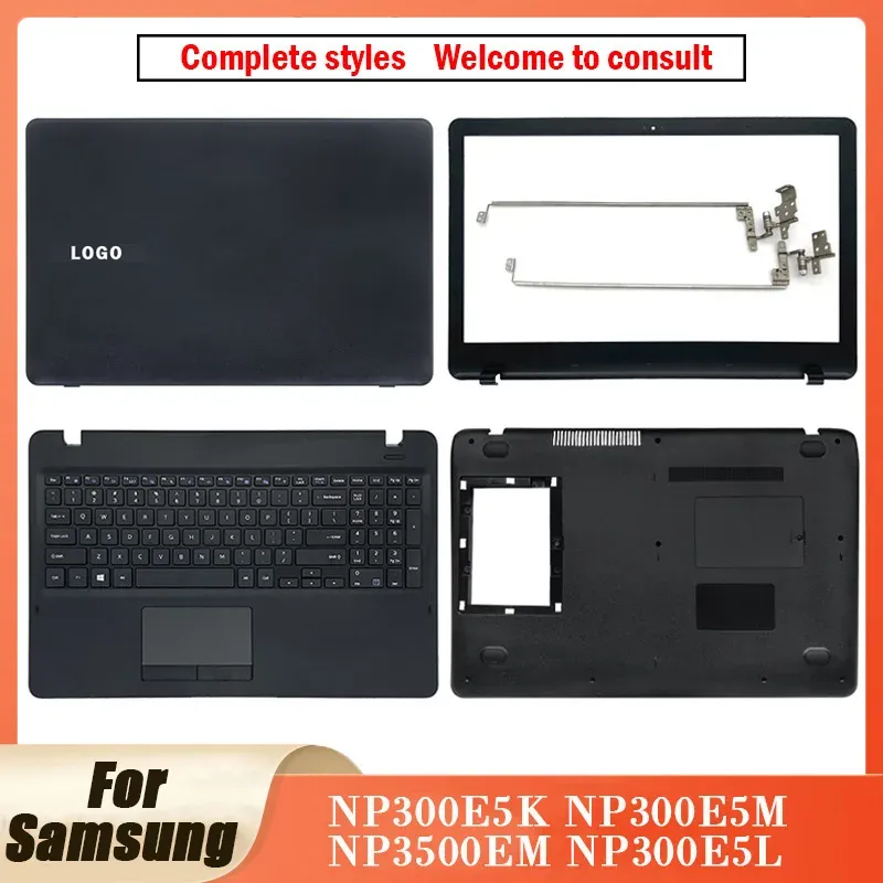 Случаи оригинальные новые для Samsung NP300E5K NP300E5M NP3500EM NP300E5L ЖК -дисплей задней крышки передняя крышка передняя панель верхняя крышка ноутбука черная 15,6 дюйма