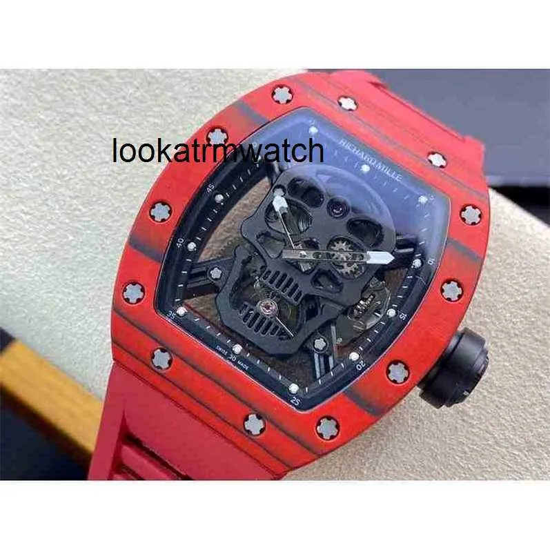 Desginer Mechanical Automatic Watch Men Superclone Active Mechanical RM052-01 Skull Turbillon RM52 Real Tourbillon